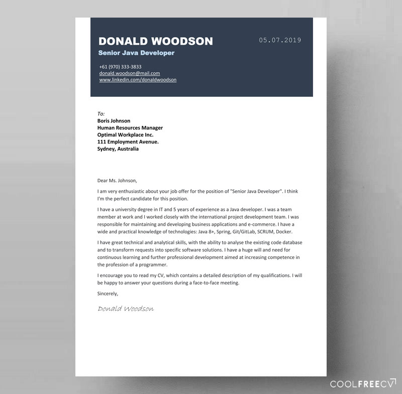 microsoft word 2007 cover letter template