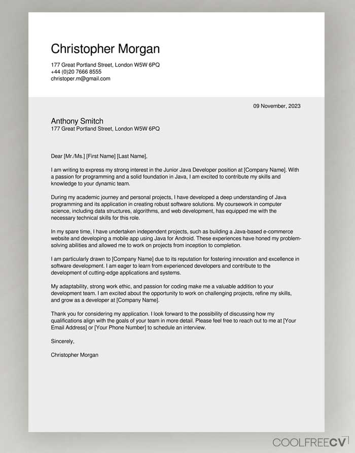 Resume Cover Letter In Mail Primary Collection Modern
