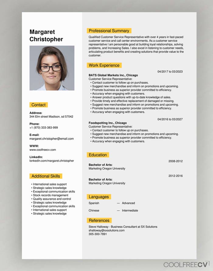 cv maker with photo online free