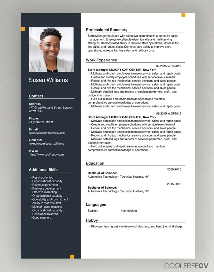 online resume maker in word format