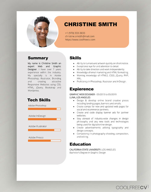 CV Resume Templates Examples Docx Word Free Download